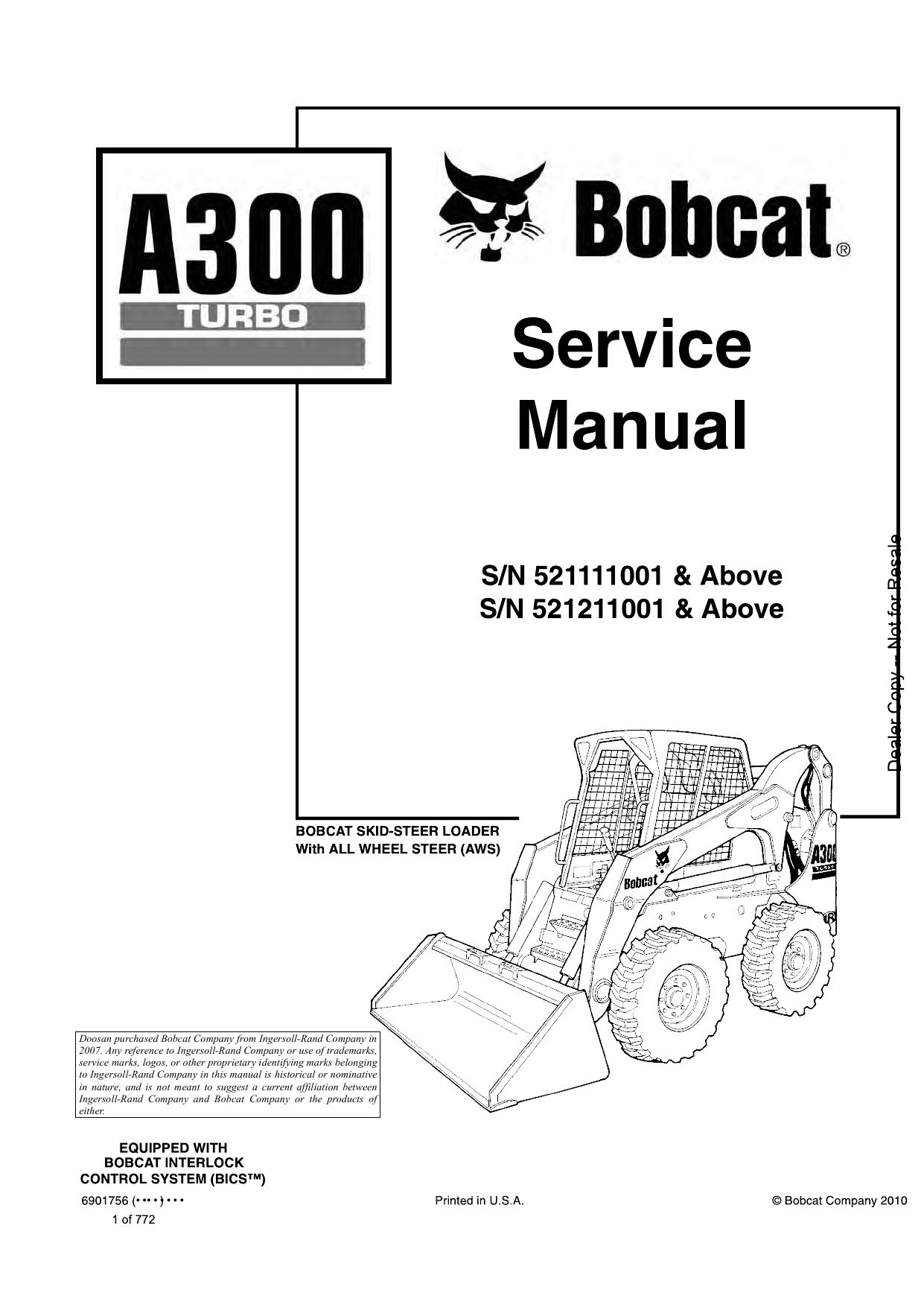 A300 Loader Service Manual Bobcat